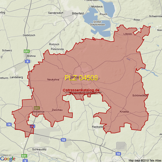 Postleitzahlgebiet 04509 PLZ