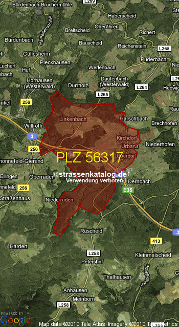 Postleitzahlgebiet 56317 PLZ