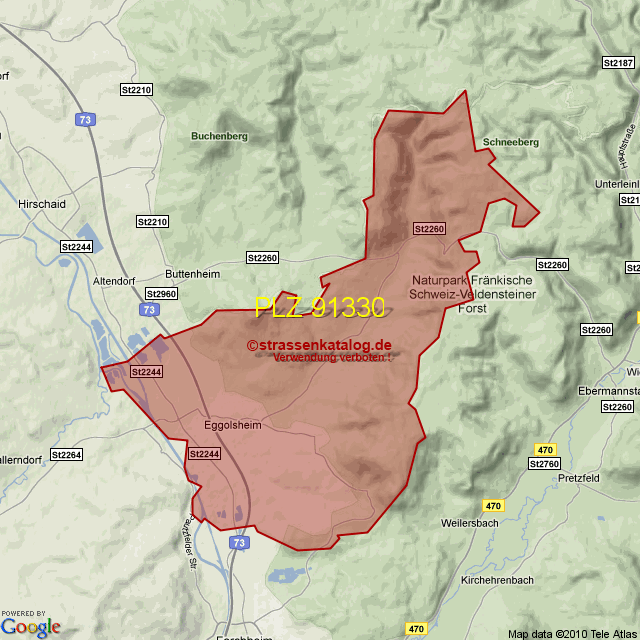 Postleitzahlgebiet 91330 PLZ