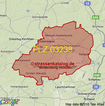 Postleitzahl 03238
