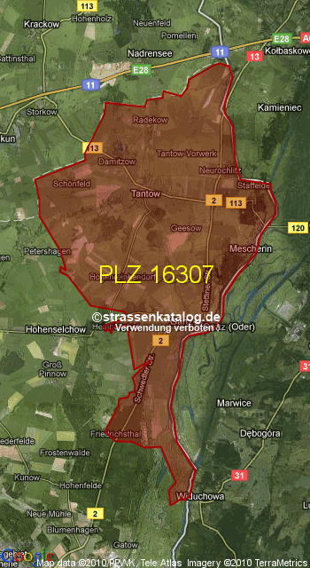 Postleitzahl 16307