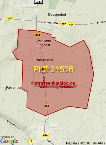 Postleitzahl 21526