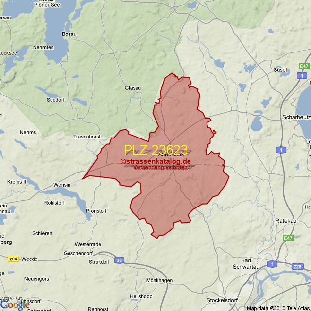 Postleitzahlgebiet 23623 PLZ