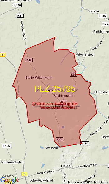 Weddingstedt Plz : Postleitzahlgebiet 25795 - PLZ