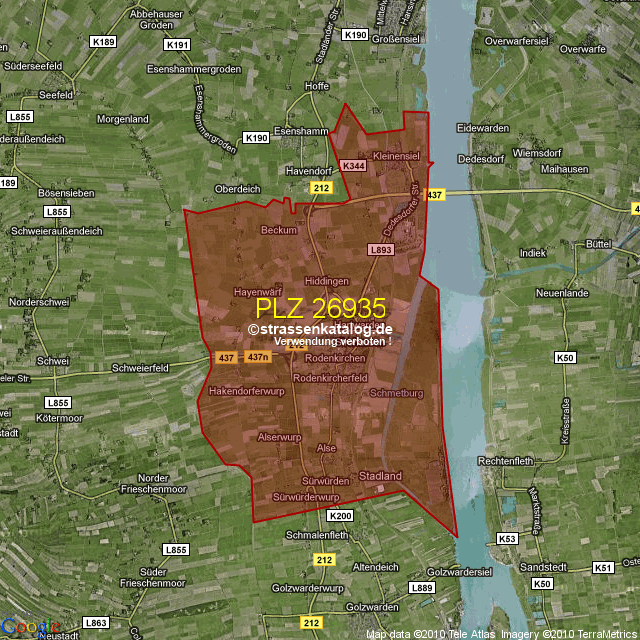 Postleitzahlgebiet 26935 PLZ