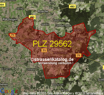 Postleitzahl 29562