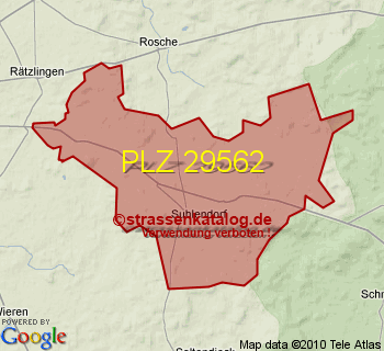 Postleitzahl 29562