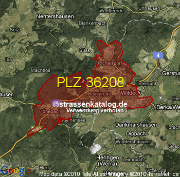 Postleitzahl 36208
