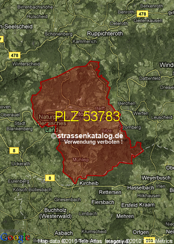 Postleitzahlgebiet 53783 - PLZ