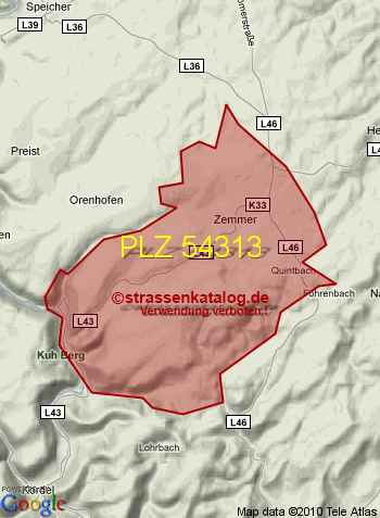 Postleitzahl 54313