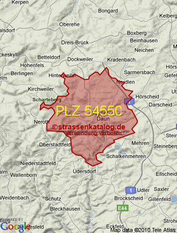 Postleitzahl 54550
