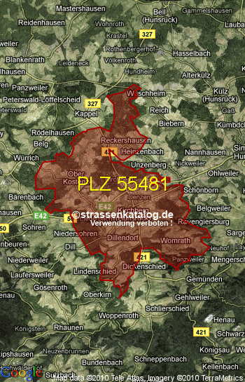 Postleitzahl 55481