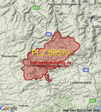 Postleitzahl 58579