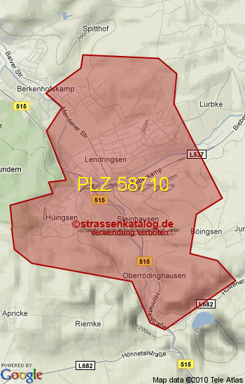 Postleitzahl 58710