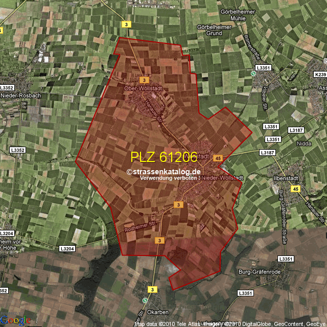Postleitzahlgebiet 61206 PLZ