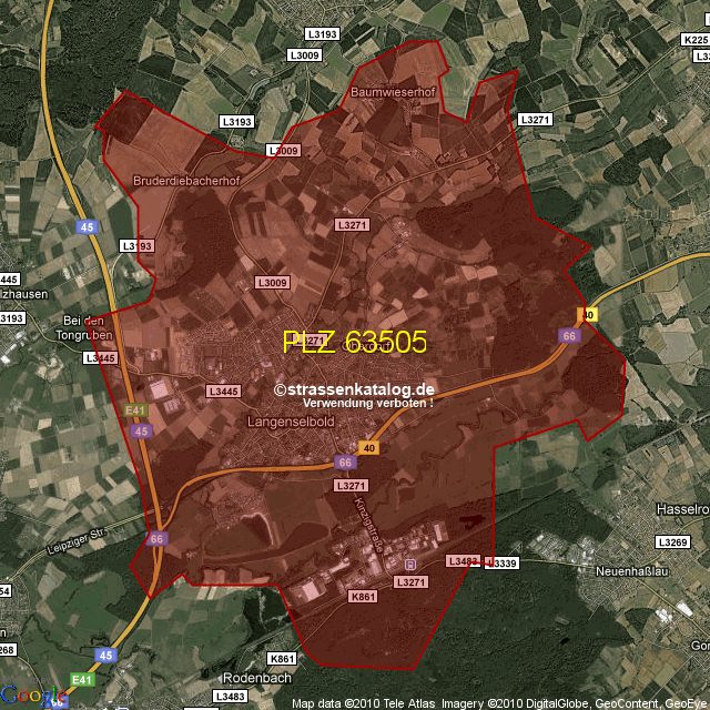 Postleitzahlgebiet 63505 PLZ