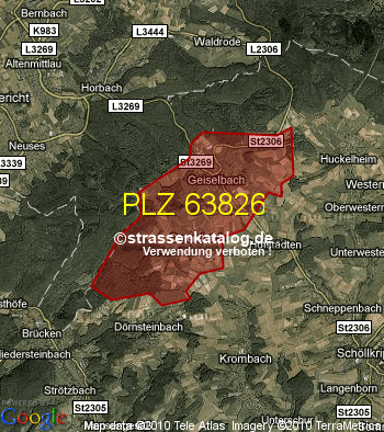 Postleitzahlgebiet 63826 PLZ