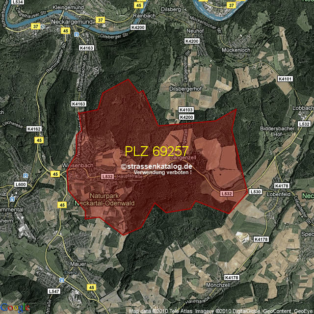 Postleitzahlgebiet 69257 PLZ