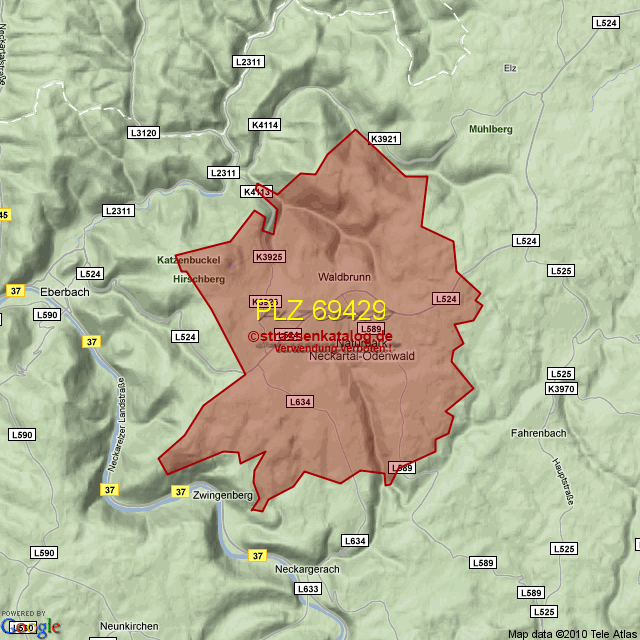 Postleitzahlgebiet 69429 - PLZ