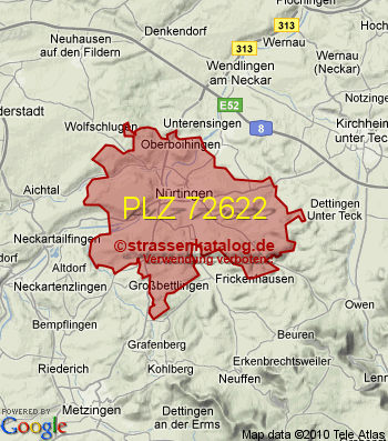 Postleitzahl 72622