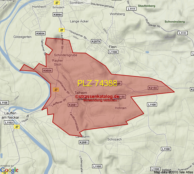 Postleitzahlgebiet 74388 - PLZ