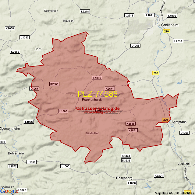 Postleitzahlgebiet 74586 - PLZ