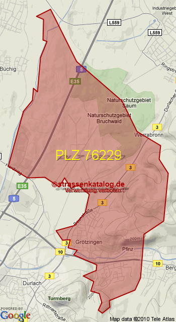 Postleitzahlgebiet 76229 - PLZ