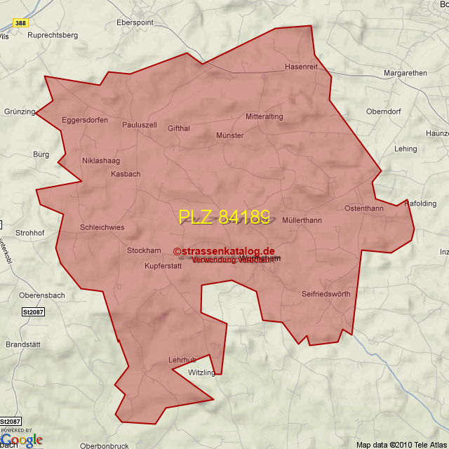 Postleitzahlgebiet 84189 - PLZ