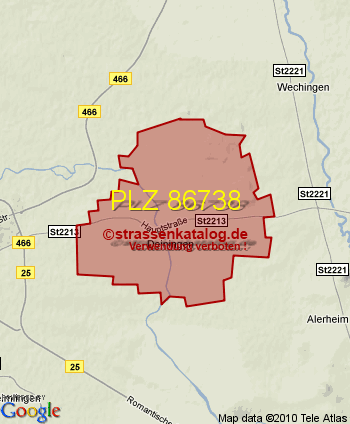 Postleitzahl 86738