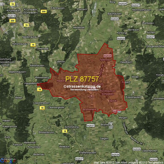 Postleitzahlgebiet 87757 PLZ
