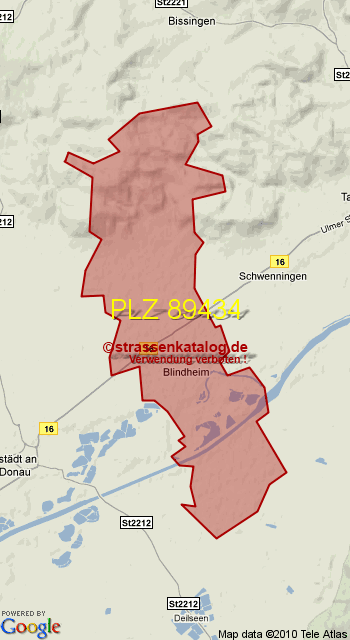 Postleitzahl 89434