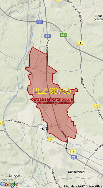 Postleitzahlgebiet 90765 - PLZ