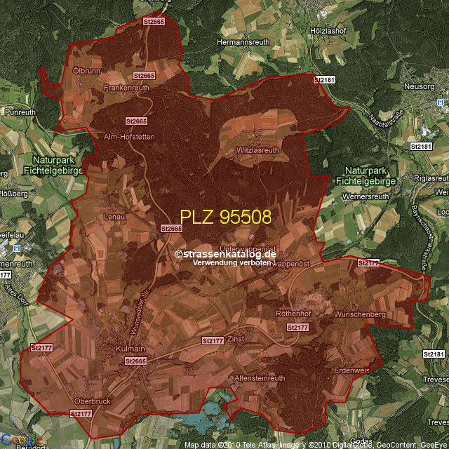 Postleitzahlgebiet 95508 PLZ