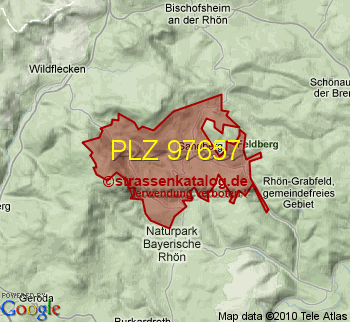 Postleitzahlgebiet 97657 PLZ